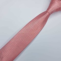 Gravata Semi-Slim Jacquard Rosa Trabalhada - comprar online