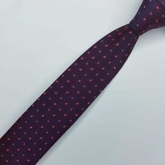 Gravata Semi-Slim Jacquard Roxo com Quadrados - comprar online