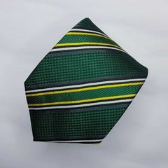 Gravata Semi-Slim Jacquard Verde Escuro Lisa