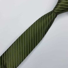 Gravata Semi-Slim Jacquard Verde Escuro Listrada - comprar online