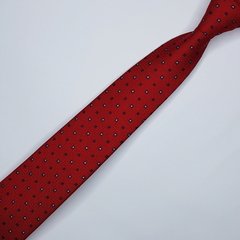 Gravata Semi-Slim Jacquard Vermelha com Quadrados - comprar online