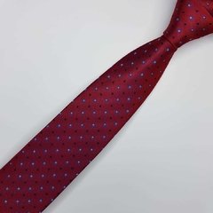 Gravata Semi-Slim Jacquard Vermelha com Quadrados - comprar online