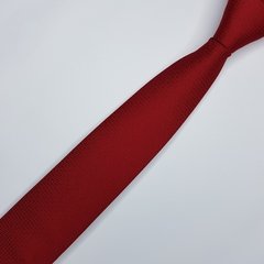 Gravata Semi-Slim Jacquard Vermelha Trabalhada - comprar online
