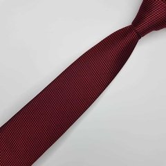 Gravata Semi-Slim Jacquard Vermelha Xadrez - comprar online