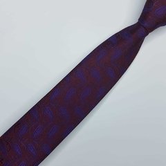 Gravata Semi-Slim Jacquard Vinho Arabesco - comprar online