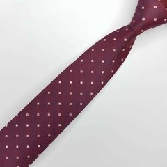 Gravata Semi-Slim Jacquard Vinho Trabalhada - comprar online