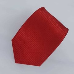 Gravata Semi-Slim Jacquard Vermelha Quadriculada - comprar online
