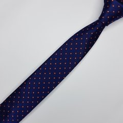 Gravata Slim Jacquard Azul com Bolinhas - comprar online