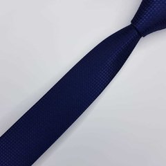 Gravata Slim Jacquard Azul Escuro Trabalhada - comprar online