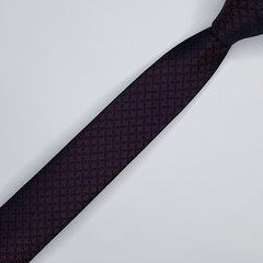 Gravata Slim Jacquard Azul Escuro Xadrez - comprar online