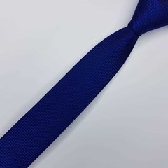Gravata Slim Jacquard Azul Quadriculada - comprar online