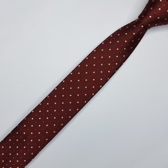 Gravata Slim Jacquard Bordô com Quadrados - comprar online