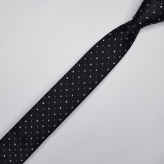 Gravata Slim Jacquard Preta com Quadrados - comprar online