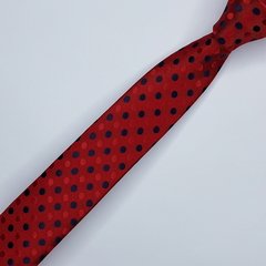 Gravata Slim Jacquard Vermelha com Bolinhas - comprar online