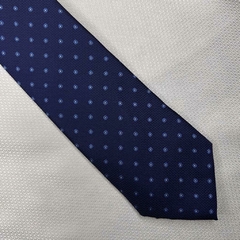 Gravata Semi-Slim Jacqaurd Azul Trabalhado - comprar online