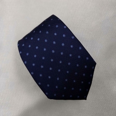 Gravata Semi-Slim Jacqaurd Azul Trabalhado