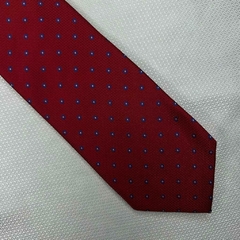 Gravata Semi-Slim Jacqaurd Vermelha Trabalhado - comprar online