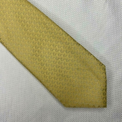 Gravata Semi-Slim Jacquard Dourado Claro Trabalhado - comprar online