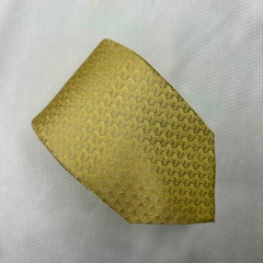 Gravata Semi-Slim Jacquard Dourado Claro Trabalhado