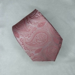 Gravata Semi-Slim Jacquard Arabesco Rosé