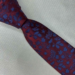 Gravata Semi-Slim Jacquard Floral Mrasala e Azul na internet