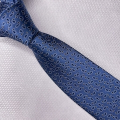 Gravata Semi-Slim Jacquard Paisley Azul Claro na internet