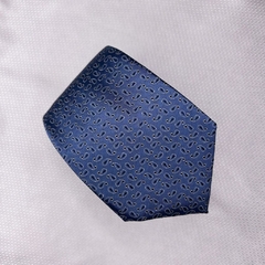 Gravata Semi-Slim Jacquard Paisley Azul Claro