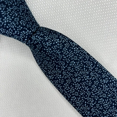 Gravata Semi-Slim Jacquard Floral Azul e Azul Claro na internet