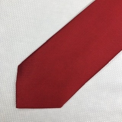 Gravata Semi-Slim Jacquard Lisa Trabalhada Vermelha Queimado - comprar online