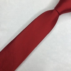 Gravata Semi-Slim Jacquard Lisa Trabalhada Vermelha Queimado na internet