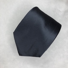Gravata Semi-Slim Jacquard Lisa com Textura Quadriculado Cinza Escuro