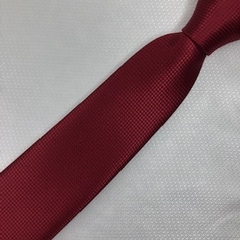 Gravata Semi-Slim Jacquard Lisa com Textura Quadriculado Marsala na internet