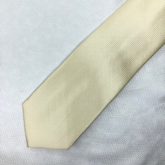 Gravata Semi-Slim Jacquard Lisa com Textura Quadriculado Creme - comprar online