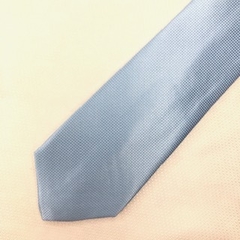 Gravata Semi-Slim Jacquard Lisa com Textura Quadriculado Azul Serenity - comprar online