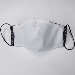 kit Máscara Lenço e Gravata Semi-Slim Jacquard Preta Trabalhada - comprar online