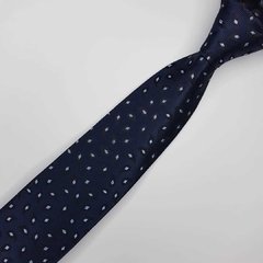 Gravata Semi-Slim Jacquard Azul Escura Arabesco - comprar online