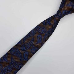 Gravata Semi-Slim Jacquard Marrom Arabesco - comprar online