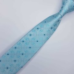 Gravata Semi-Slim Jacquard Azul Clara Arabesco - comprar online