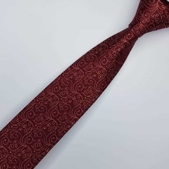 Gravata Semi-Slim Jacquard Bordô Arabesco - comprar online