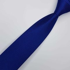Gravata Semi-Slim Jacquard Azul com Pontinhos - comprar online