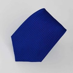 Gravata Semi-Slim Jacquard Azul com Pontinhos