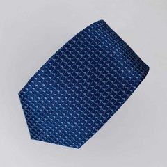 Gravata Slim Jacquard Azul Marinho Trabalhada