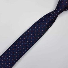 Gravata Slim Jacquard Azul Escuro Trabalhada - comprar online