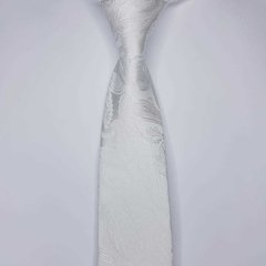 Gravata Clássica Jacquard Branca Arabesco na internet