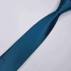 Gravata Clássica Jacquard Azul Turquesa Trabalhada - comprar online