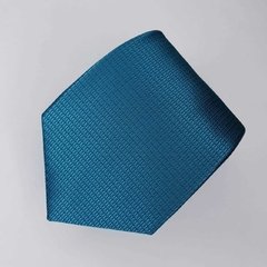 Gravata Clássica Jacquard Azul Turquesa Trabalhada