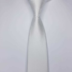Gravata Clássica Jacquard Branca Quadriculada na internet