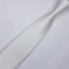 Gravata Clássica Jacquard Branca Quadriculada - comprar online