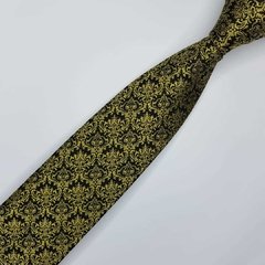 Gravata Clássica Jacquard Dourado Arabesco na internet