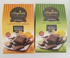 ANGIOLA - Galletitas bañadas en chocolate sin TACC x 130 g